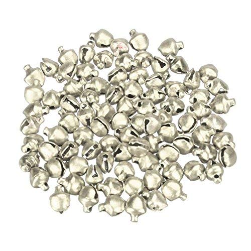 Product Cover EORTA 500 Pieces Craft Bells Small/Mini Jingle Bells Loose Beads Bell Ornament for Art Festival Christmas Decoration Handmade DIY, 6mm, Silver