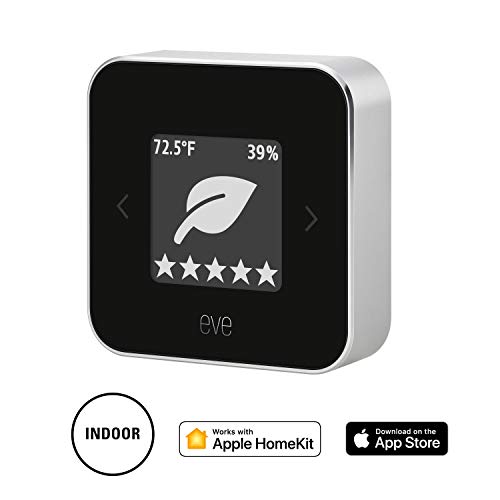 Product Cover Eve Room - Indoor Air Quality Monitor for tracking VOC, temperature & humidity, display, no bridge necessary, Bluetooth Low Energy (Apple HomeKit)