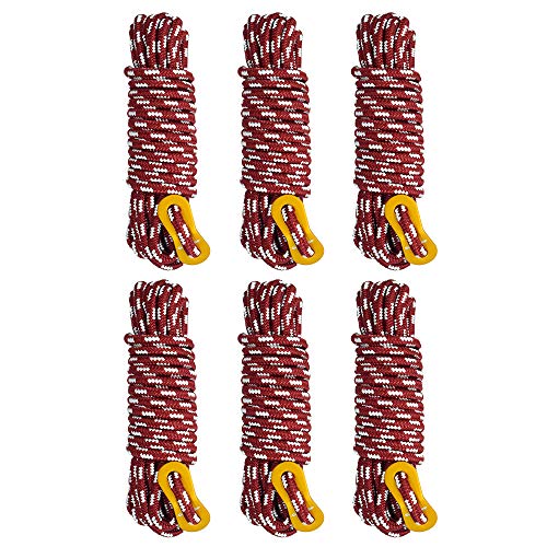 Product Cover GEERTOP Durable Guy Line Tent Rope Camping Cord General Purpose Ropes High Tensile Strength with Aluminum Adjuster (6 Pack)