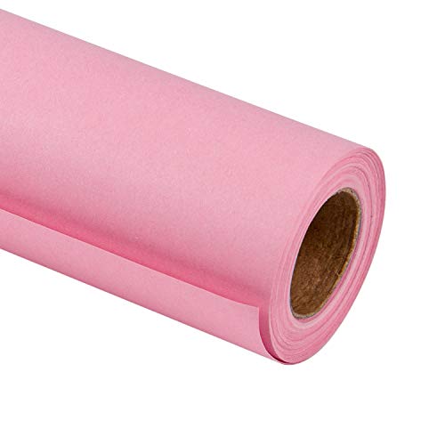 Product Cover RUSPEPA Pink Kraft Wrapping Paper - 81.5 Sq Ft Heavyweight Paper for Wedding,Birthday, Shower, Congrats, and Holiday Gifts - 30Inch X 32.8Feet Per Roll