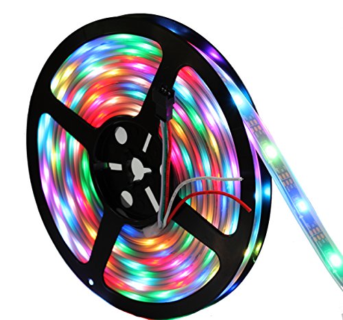 Product Cover INVOLT WS2812B Individually Addressable LED Strip 30LED/M 150 Pixels 5M 5V, Programmable Dream Color Chasing Flexible Ourdoor Decoration, IP67 Waterproof Inside Tube Black PCB