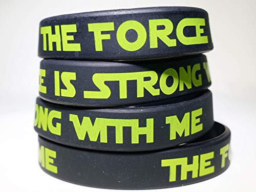 Product Cover The Force Party Favors Bands, Galaxy Wars Theme Birthday Supplies Goody Bag Kids Teen Tween Size Wrist Bracelets for Boys Girls 24 Pack