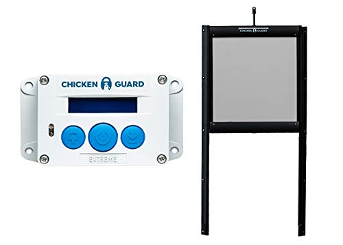 Product Cover ChickenGuard Waterproof Automatic Chicken Coop Door Opener/Closer with Timer/Light Sensor Plus Predator Resistant Self Locking Pop Hole Door Kit. Coop Accessory with 3 Year Warranty (Extreme)