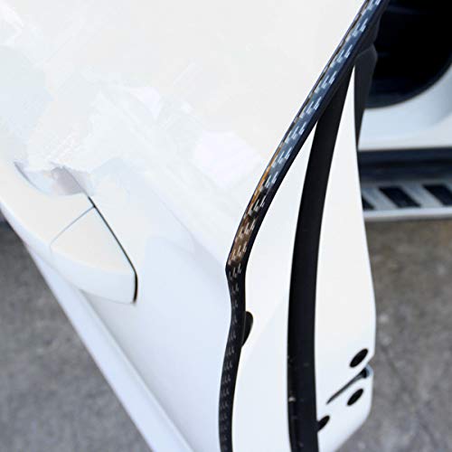 Product Cover COOL·CAR 16FT(5M) Car Door Edge Guards Clear U Shape Trim Molding Electroplated Glossy Rubber Seal Protector with Fits Most Cars, No Glue Needed(Black Carbon Fiber)