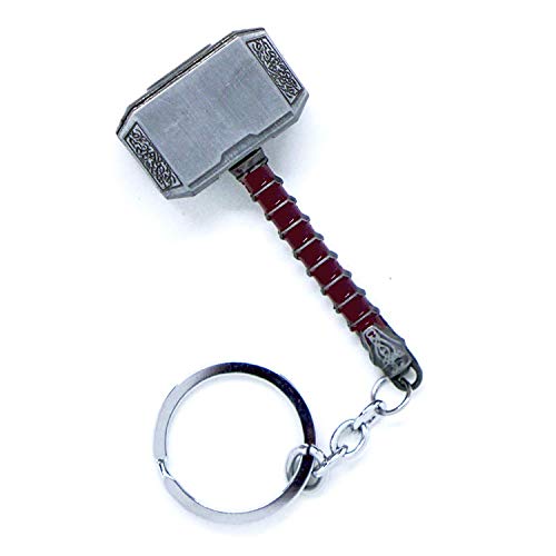 Product Cover VNFLY Nidavellir Mjolnir Key Chain Avengers Thor Hammer Keychain Hammer Key Ring (Silver)
