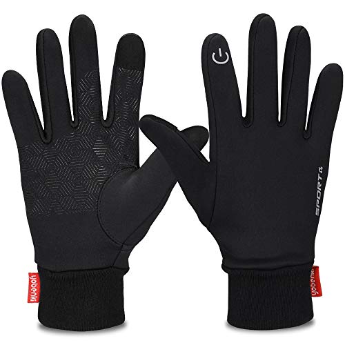 Product Cover Yobenki Winter Gloves, Cycling Gloves Touch Screen Gloves Windproof Warm Gloves for Cycling Riding Running Skiing and Winter Outdoor Activities Men & Women (Black, S)