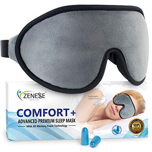 Product Cover Comfort+ Advanced Premium Sleep Mask for Women & Men. Superior 3D REM Sleep Cavities Blacks Out All Light - 1oz Featherlight Eye Mask for Sleeping Won't Irritate Nose, Hair or Eyelash Extensions