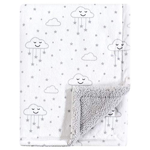 Product Cover Hudson Baby Mink Blanket with Sherpa Backing, Gray Clouds, One Size