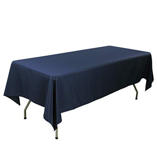 Product Cover Waysle 60 x 102-Inch Rectangular Tablecloth, 100% Polyester Washable Table Cloth for 6Ft. Rectangle Table, Navy Blue