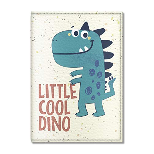 Product Cover Quttie, Kids Vegan Eco Leather Passport Cover, Passport Holder (Little Cool Dinosaur)