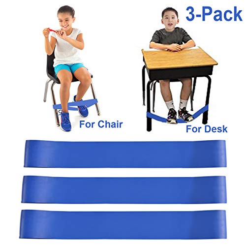 Product Cover Chair Bands for Kids with Fidgety Feet, Alternative Seating in Classrooms, for Kids with Sensory ADHD ADD Autism and Sensory Needs, Chair Bands Made from Natural Latex, Good Resilience Toughness...