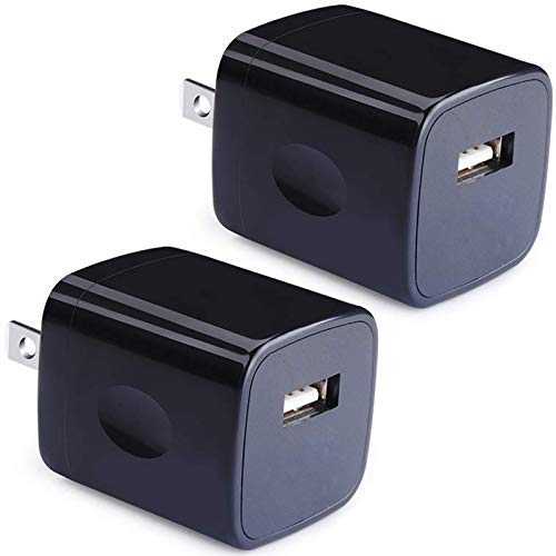 Product Cover USB Wall Charger, Power Adapter, VectorTech (2-Pack) 5V/1Amp Single Port Quick Charger Plug Cube for iPhone X 7/6S/6S Plus/6 Plus/6/5S/5, Samsung Galaxy S7/S6/S5 Edge, LG, HTC, Huawei, Moto, Kindle