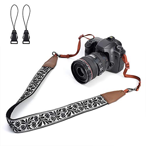 Product Cover LIFEMATE Camera Strap Shoulder Neck Belt for All SLR/DSLR (Black Floral Patterns)