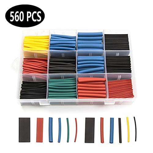 Product Cover 560PCS Heat Shrink Tubing kit, ELECTRAPICK Insulated Electrical Wire Cable Wrap Heat Shrink Tube kit with Box 11 Sizes (Shrink Ratio 2:1)