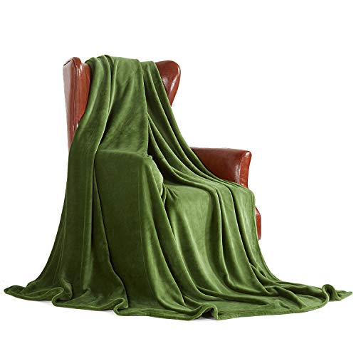 Product Cover MERRYLIFE Green Throw Blanket Decorative Ultra-Plush | Soft Colorful Couch Chair Travel Blanket Throw | (50