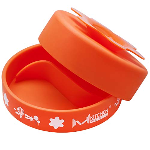 Product Cover M KITCHEN WORLD Baby Bowl & Divided Plate with Stay Put Extra Suction - Orange