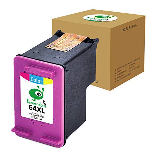 Product Cover Remandom Remanufactured Ink Cartridge Replacement for HP 64XL High Yield N9J92AN N9J91AN use with HP Envy Photo 6252 6255 6258 7155 7158 7164 7855 7858 7864 Envy 5542 Printer(1Tri-Color)