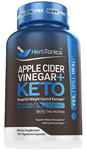Product Cover 5x Potent Apple Cider Vinegar Capsules with Mother + BHB SALTS Keto Diet Pills With MCT OIL, Fat burner & Weight Loss Supplement Formula Keto Pills For Women Men Appetite Suppressant ACV Detox Support