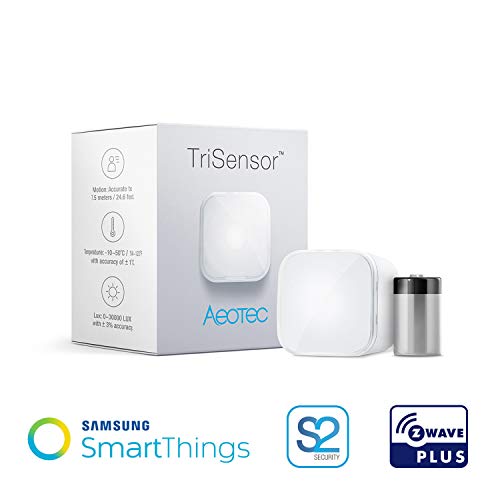 Product Cover Aeotec TriSensor, Z-Wave Plus S2 Motion, Temperature, Light Sensor, 3-in 1 Home Automation Security System, Battery Powered
