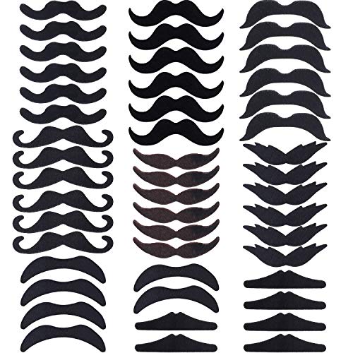 Product Cover Hestya 48 Pieces Fake Mustaches, Self Adhesive Novelty Mustache Fiesta Party Supplies for St. Patrick's Day Masquerade Party (8