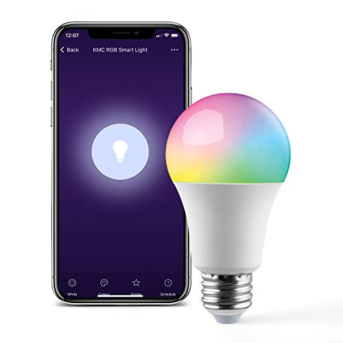 Product Cover KMC Smart LED Light Bulb, RGB Multicolor, Dimmable, No Hub Required, Compatible with Alexa, Google Assistant and IFTTT, A19 E26 7.5W Equivalent 60W