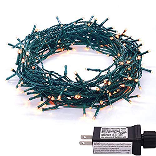 Product Cover 30V 8 Modes 200LED 82ft Indoor String Light Christmas Light Fairy String Lights for Homes, Christmas tree, Wedding Party, Bedroom, Indoor Wall Decoration, UL588 Approved(200LED, Warm White-Green Wire)