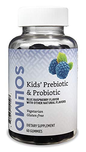 Product Cover Amazon Brand - Solimo Kids' Prebiotic & Probiotic, 60 Gummies, 1-2 Month Supply