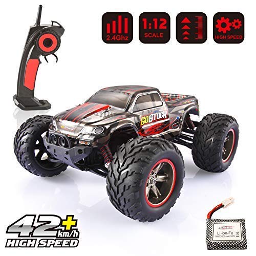 Product Cover GoStock RC Hobby Truck 1: 12 Scale Electric Monster Truck Off Road High Speed 42km/H Fast Race Car 2.4Ghz Radio Remote Control Vehicle for Adults & Kids RC Hobby Grade