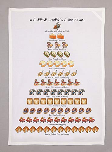 Product Cover Allport Editions Cheese Lover's Christmas - Tea Towel - 12 Days of Christmas Series