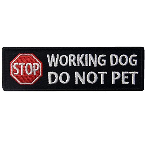 Product Cover Service Dog Working Do Not Pet Warning Vests/Harnesses Patch Embroidered Badge Fastener Hook & Loop Emblem