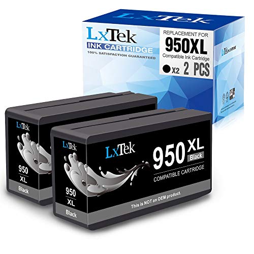 Product Cover LxTek Compatible Ink Cartridge Replacement for HP 950 950XL to use with OfficeJet PRO 8610 8600 8620 276dw 8630 251dw 8100 8615 8625 8640 8660 271dw Printer, High Yield, with Smart Chip, 2 Black