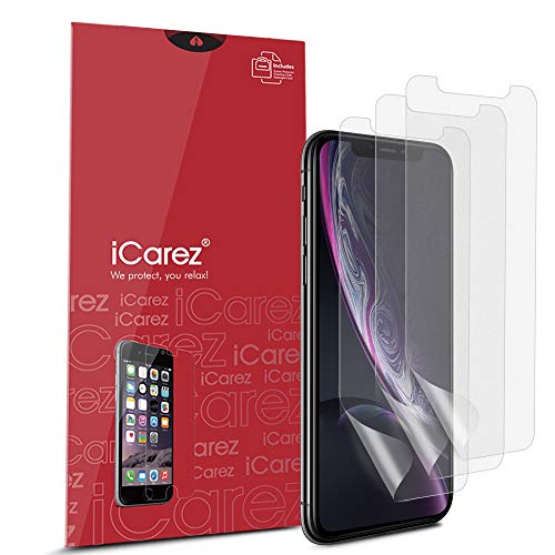Product Cover iCarez [HD Anti Glare] Matte Screen Protector for iPhone 11 iPhone XR 6.1-Inch [3 Pack] (Case Friendly) Reduce Fingerprint Premium [Not Glass] Easy to Apply with Hinge Installation