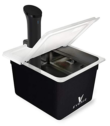 Product Cover EVERIE Sous Vide Container 12 Quart with Collapsible Hinge Lid and Sleeve for Anova Nano or AN500-US00, Also Fits Instant Pot