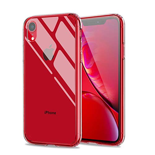Product Cover Meidom Case for iPhone XR Crystal Clear Slim Fit with Silicone Bumper and Tempered Glass Back Double Protection Phone Case for iPhone XR (6.1 inch) - Clear
