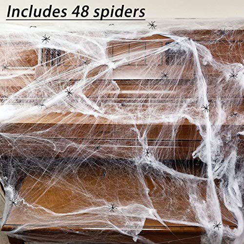 Product Cover 850sqft Fake Spider Web Halloween Decorations Outdoor Party Props Supplies,with Spiders