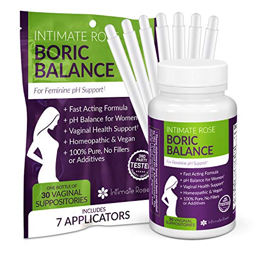Product Cover Boric Acid Suppositories - pH Balance for Women - Vaginal Suppository to Promote Vaginal Health - 30 Day Supply + 7 Free Applicators
