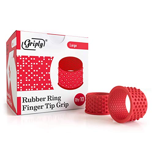Product Cover Griply Rubber Finger Tips | Hand Grips | Rubber Tip Finger Protector | Finger Pads (Large)
