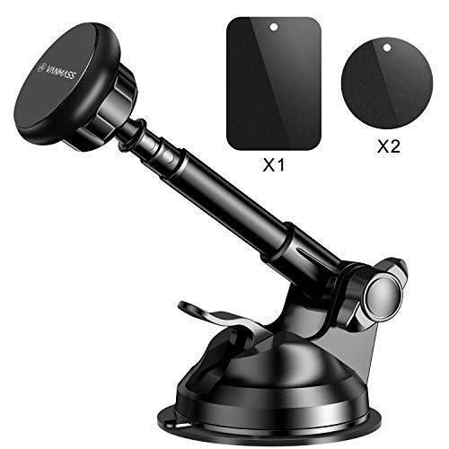 Product Cover VANMASS Magnetic Phone Car Mount, Universal Phone Holder for Car Dashboard and Windshield, 360Ã'° Rotation with 6 Strong Magnets and Metal Telescopic Arm, Compatible with Universal Cell Phone