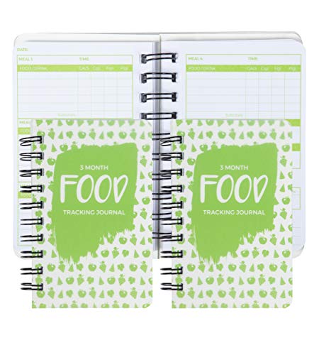 Product Cover Paper Junkie 3 Pack 90 Day Meal Tracker Pocket Food Journal for Diet, Calorie Counting, Weight Loss, 5 x 3.5 Inches