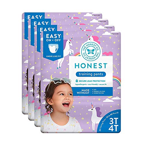 Product Cover The Honest Company Toddler Training Pants, Unicorns, 3T/4T, 92 Count