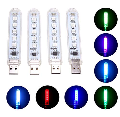 Product Cover 4-Pack Modern LED USB Lamps, Ebyphan Smart USB Lights for PC Computer Keyboard, Stylish Led Light Lamps (Changing Color Night Lights, 9 Color Modes Adjustable, Touch Switch)