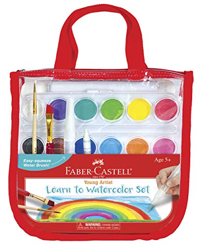 Product Cover Faber-Castell Learn to Watercolor Set - Complete Watercolor Paint and Paper Beginner Set - Washable Paint Set for Kids