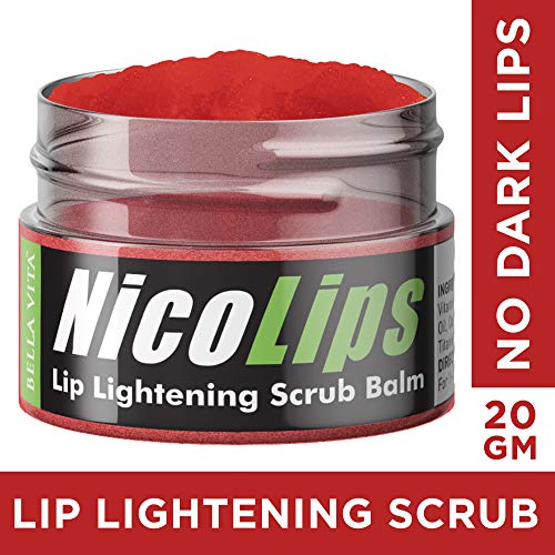 Product Cover Bella Vita Organic NicoLips Lip Balm Scrub For Lightening & Brightening Dark Lips For Men & Women, 20g