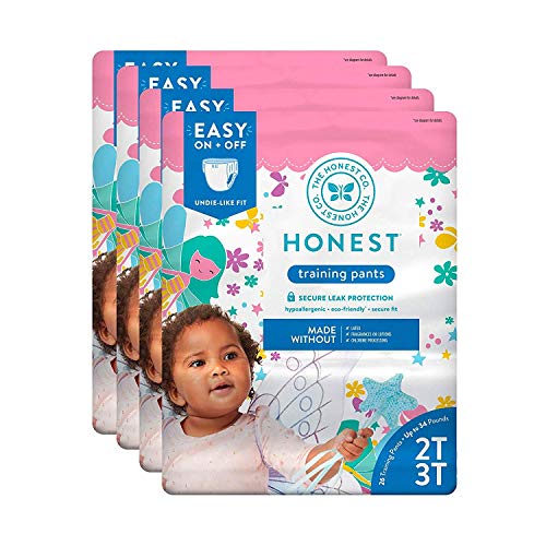 Product Cover The Honest Company Toddler Training Pants | Fairies | 2T/3T | 104 Count | Eco-Friendly | Underwear-Like Fit | Stretchy Waistband & Tearaway Sides | Perfect for Potty Training