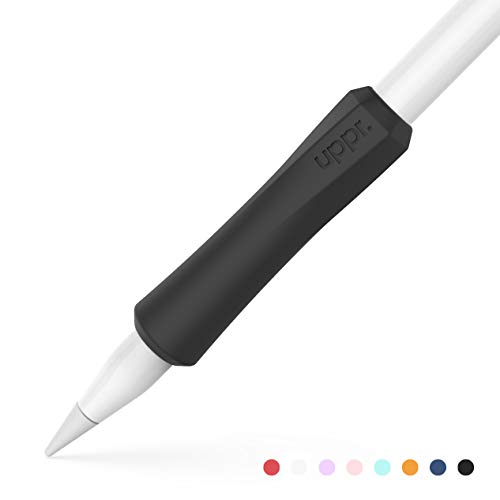 Product Cover UPPERCASE NimbleGrip Premium Silicone Ergonomic Grip Holder, Compatible with Apple Pencil and Apple Pencil 2 (2 Pack, Black)