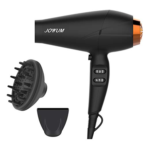 Product Cover JOYYUM Professional Hair Dryer 1875W Salon Performance AC Motor Ions Hair Blow Dryer/Styling Tool with 3 Heating and 2 Speed Cool Shot Button, Concentrator and Diffuser, Black and Gold