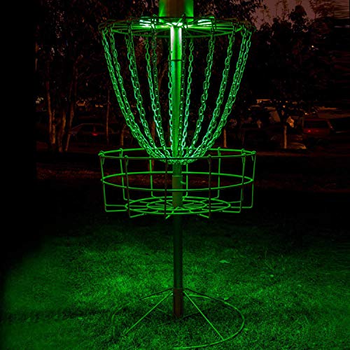 Product Cover Set of 2 LED Lights for Flying Disc Golf Basket, Waterproof, Remote Control, Remote Controlled and velcroes to Attach (Basket Not Included)