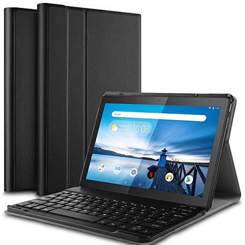 Product Cover IVSO Keyboard Case for Lenovo TAB M10 Tablet, Wireless Keyboard Front Prop Stand Case Cover for Lenovo TAB M10 2018 Released Tablet (Black)