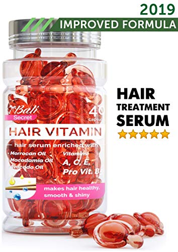 Product Cover Hair Treatment Serum by Bali Secret - 2019 Improved Formula - No Need to Rinse - with Argan Macadamia Avocado Oils - Vitamins A C E Pro Vitamin B5 - Best Women Hair Oil Conditioner for All Hair Types