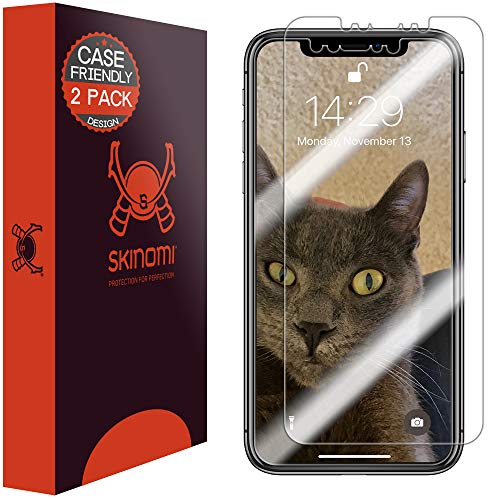 Product Cover Skinomi TechSkin [2-Pack] (Case Compatible) Clear Screen Protector for Apple iPhone Xs Max (6.5